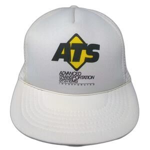 AmaPro Trucker Hat White Yellow OS ATS Advanced Transportation Systems Mesh